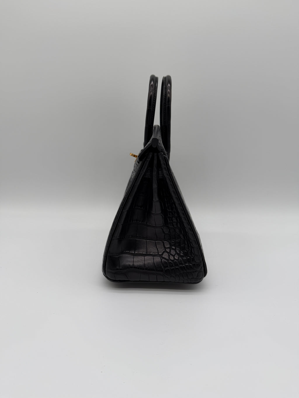 Hermès Birkin 25 Black Matt Alligator Noir Gold Hardware