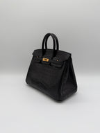 Hermès Birkin 25 Black Matt Alligator Noir Gold Hardware