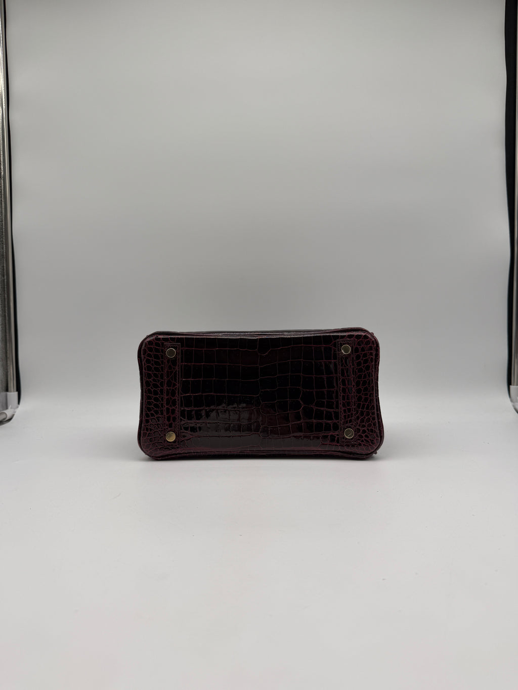 Hermès Birkin 25 Bordeaux Shiny Porosus Gold Hardware