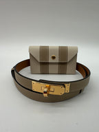 Hermès Kelly Pocket 18 Bayadere Belt  Gris/Craie Epsom Leather