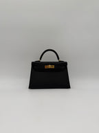 Hermès Mini Kelly Black Epsom Gold Hardware