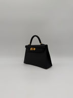Hermès Mini Kelly Black Epsom Gold Hardware