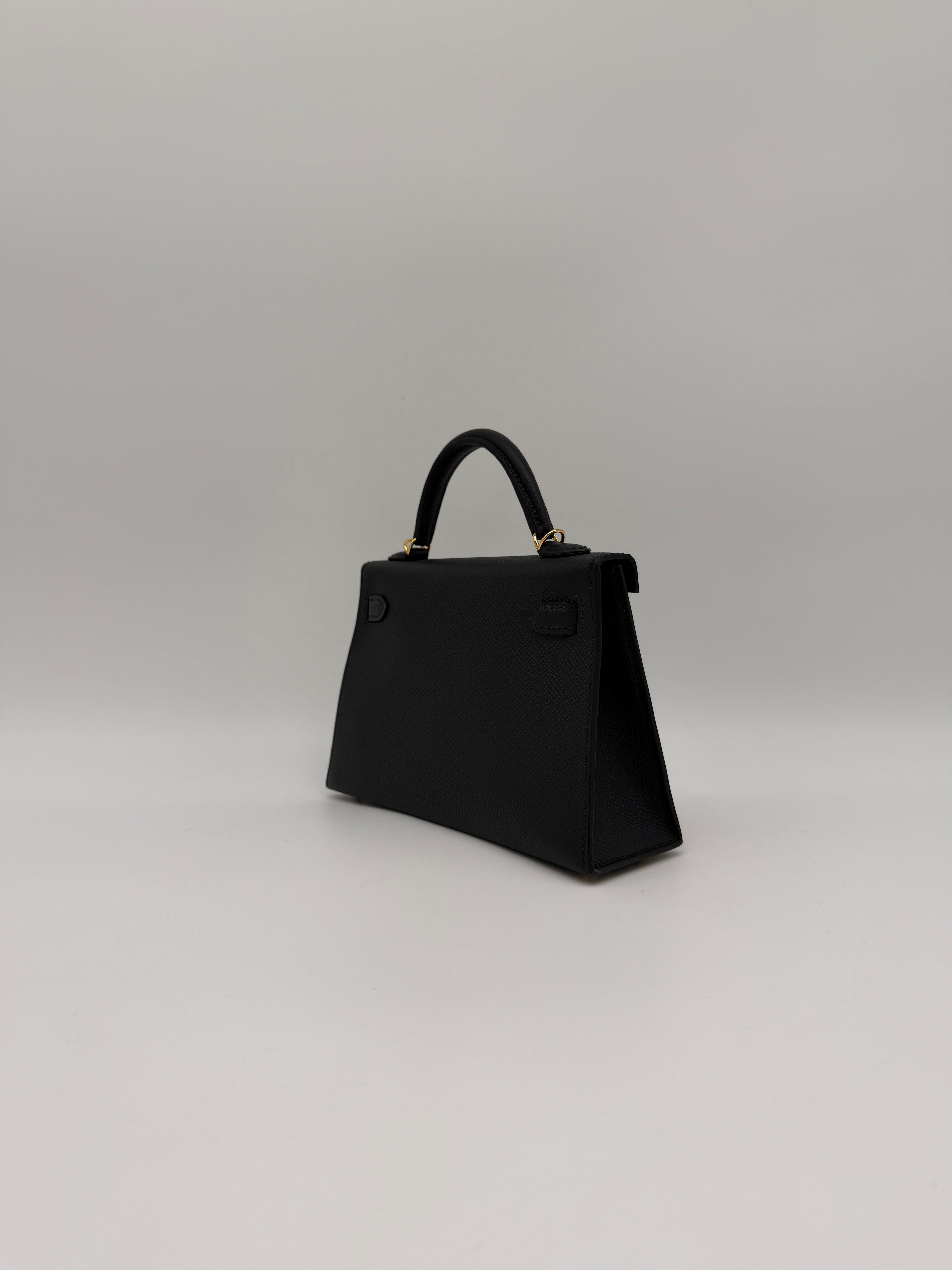 Hermès Mini Kelly Black Epsom Gold Hardware