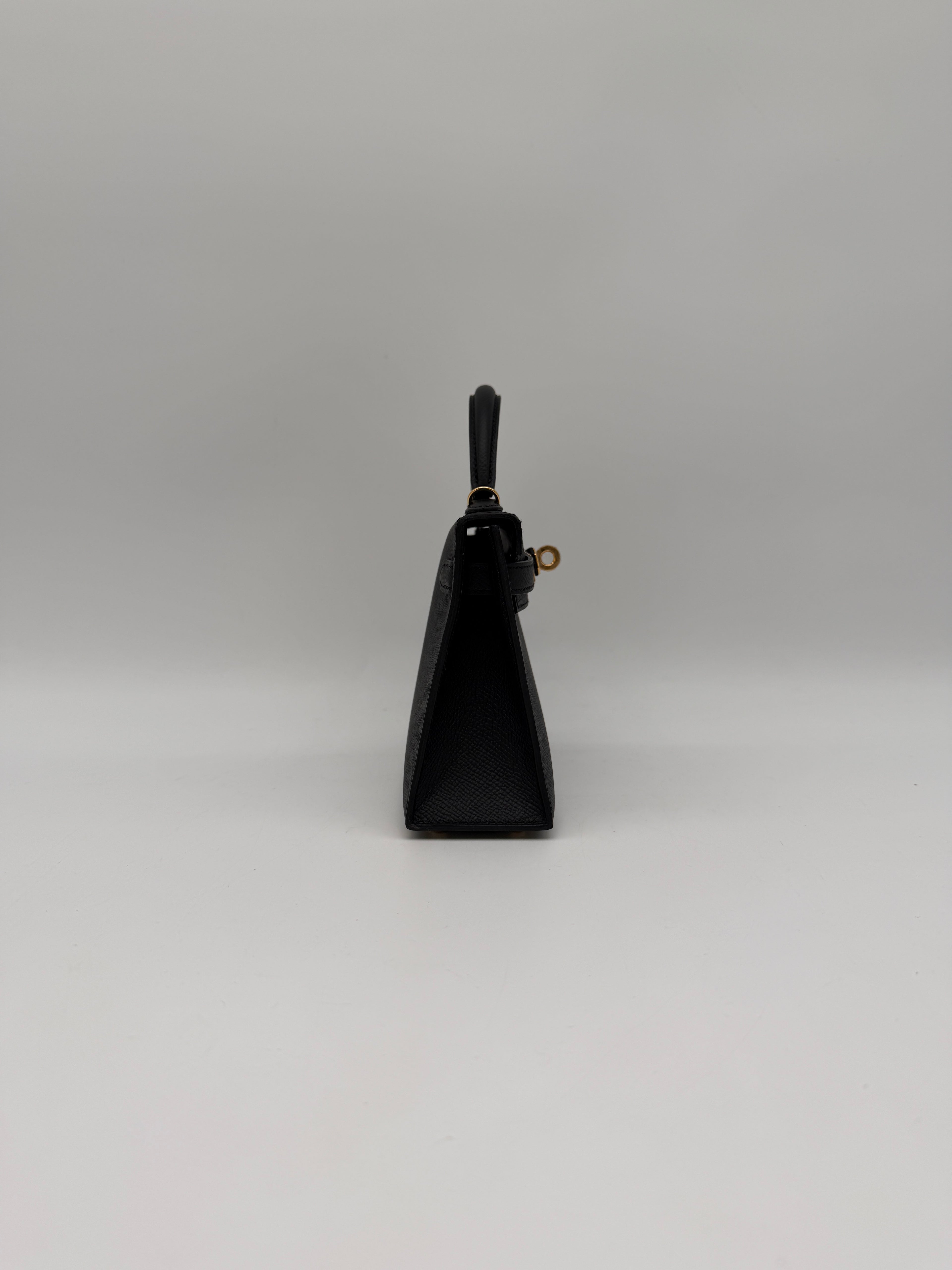 Hermès Mini Kelly Black Epsom Gold Hardware