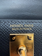 Hermès Mini Kelly Black Epsom Gold Hardware