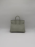 Hermès Birkin 25 Gris Neve Matt Alligator Palladium Hardware
