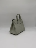 Hermès Birkin 25 Gris Neve Matt Alligator Palladium Hardware