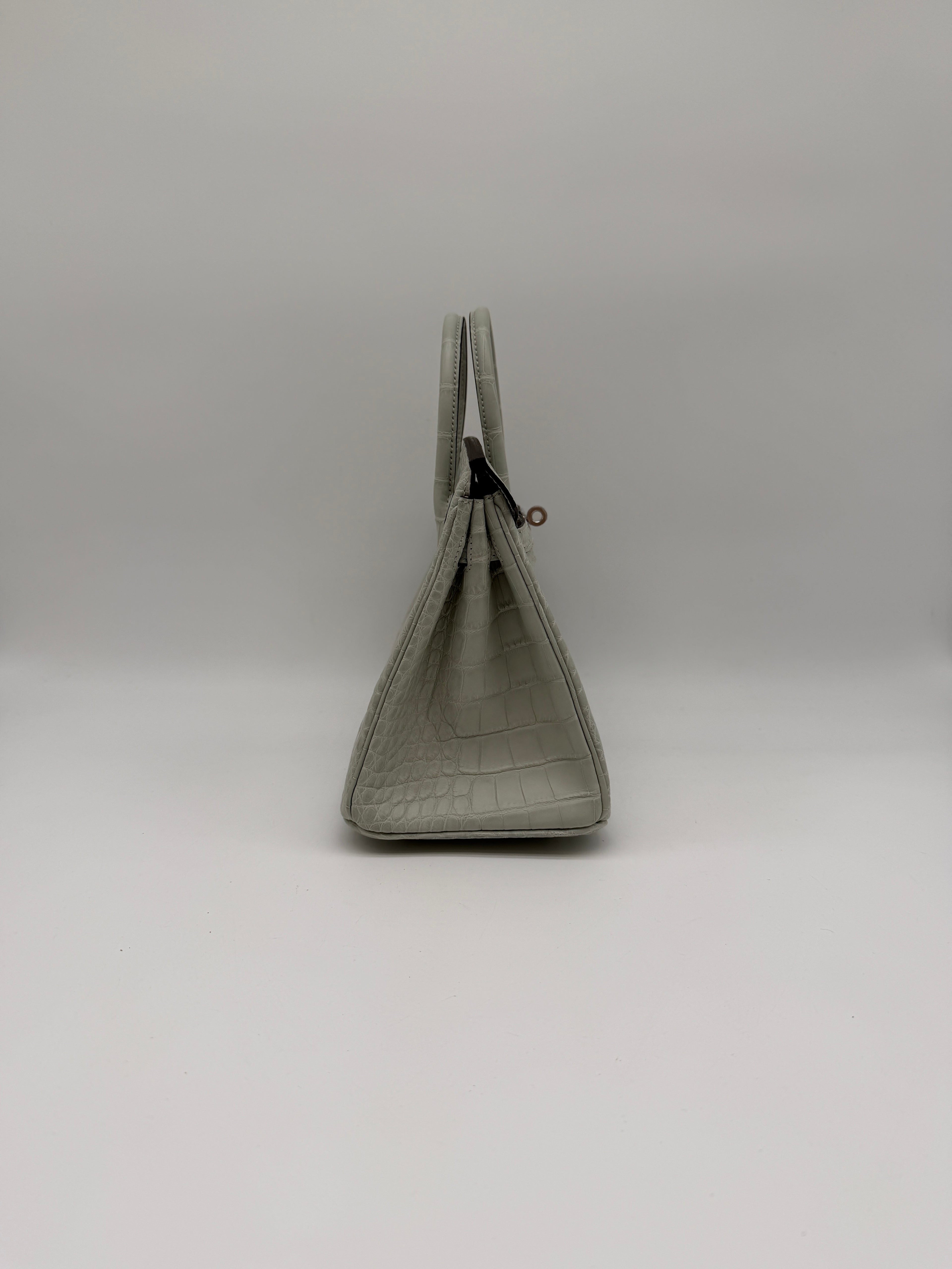 Hermès Birkin 25 Gris Neve Matt Alligator Palladium Hardware