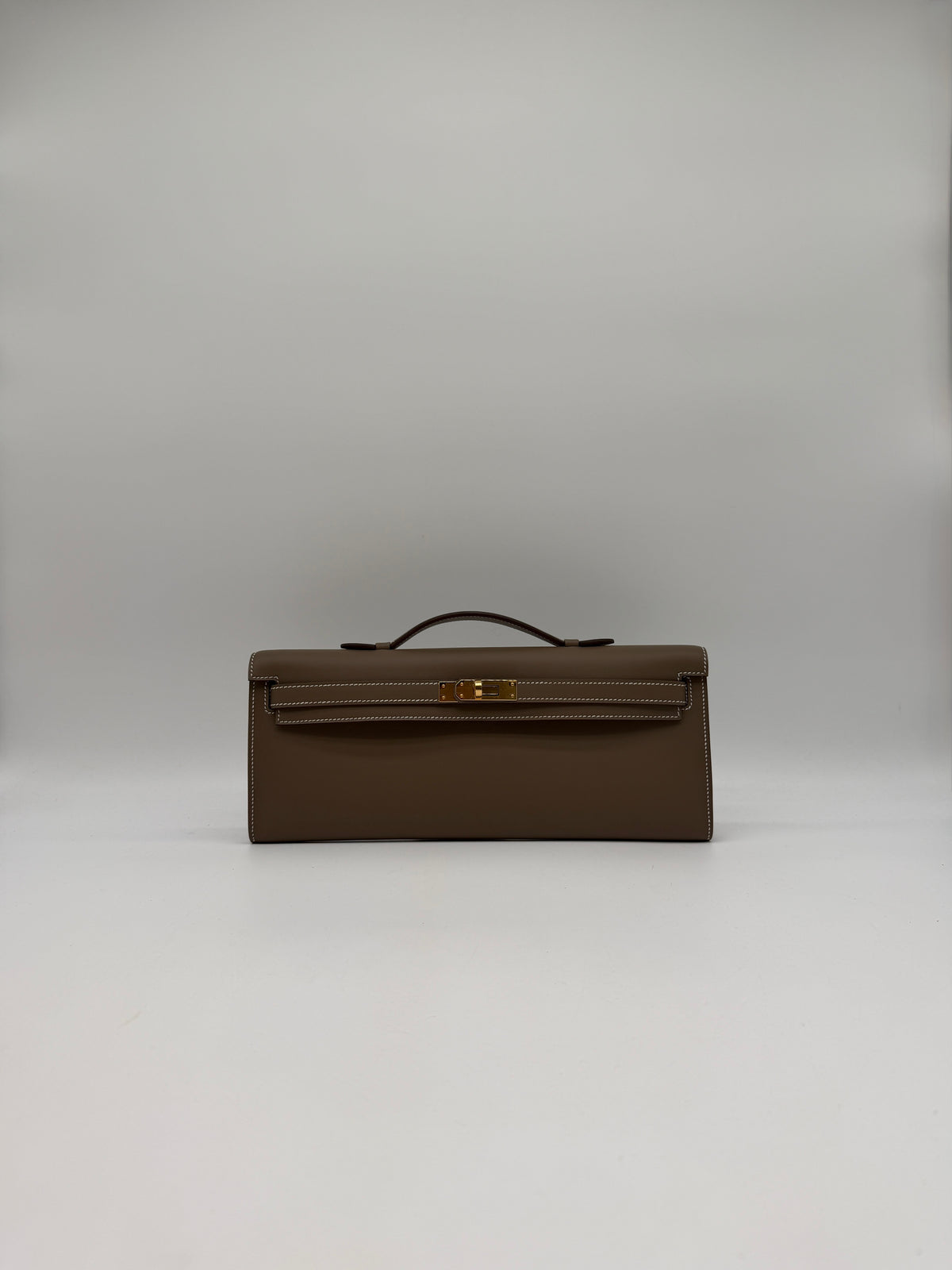 Hermès Kelly Cut Etoupe Swift Gold Hardware