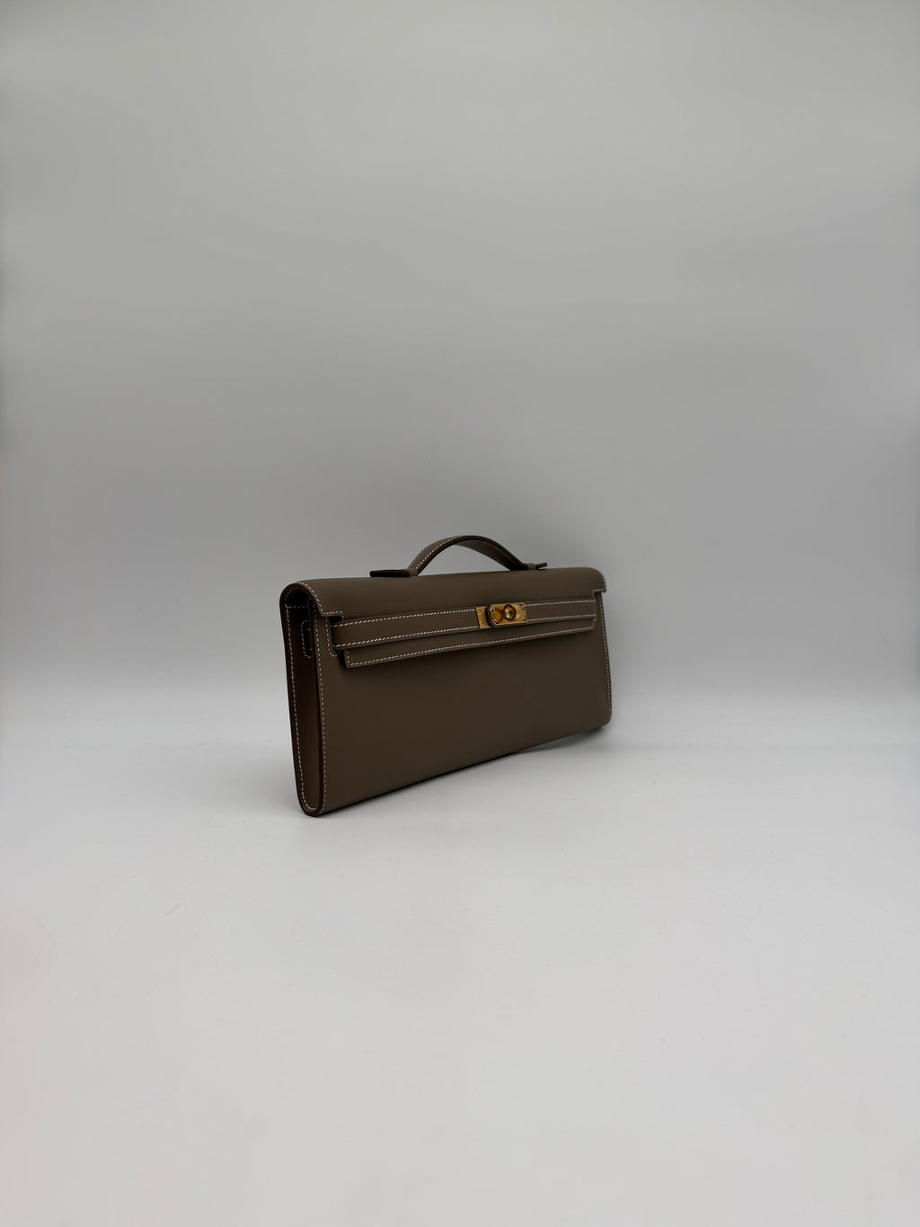 Hermès Kelly Cut Etoupe Swift Gold Hardware