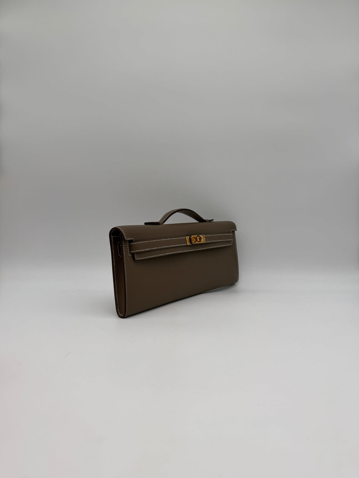 Hermès Kelly Cut Etoupe Swift Gold Hardware