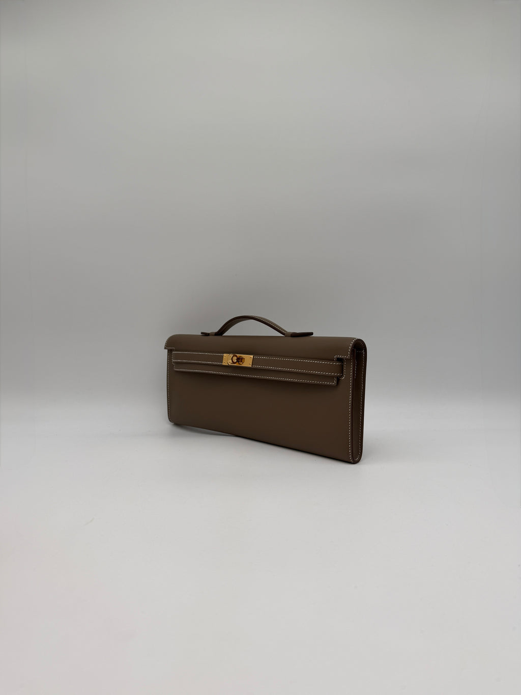 Hermès Kelly Cut Etoupe Swift Gold Hardware