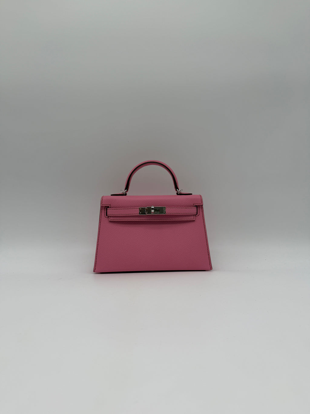 Hermès Mini Kelly Bubblegum Epsom Palladium Hardware