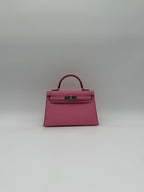 Hermès Mini Kelly Bubblegum Epsom Palladium Hardware