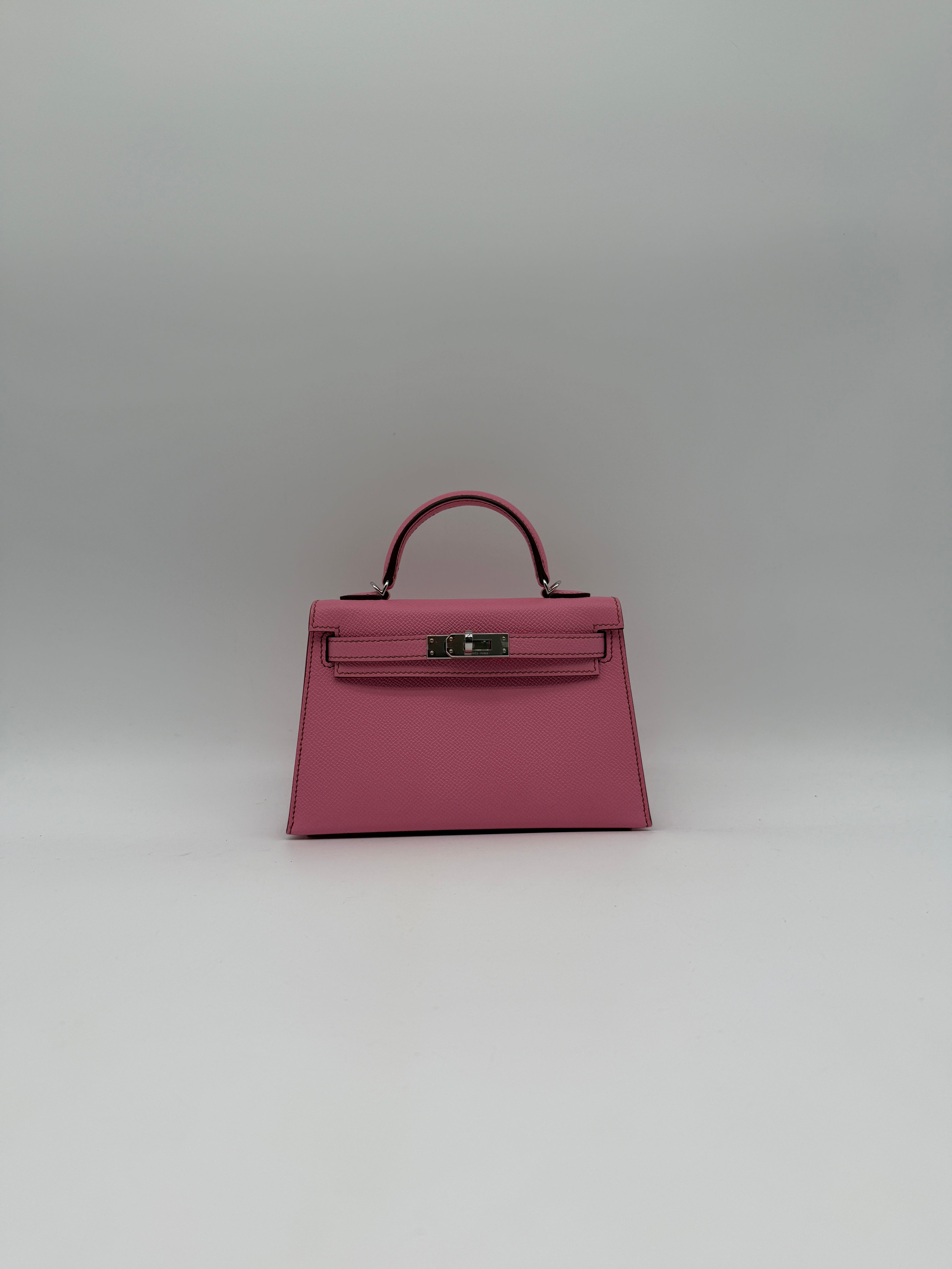 Hermès Mini Kelly Bubblegum Epsom Palladium Hardware
