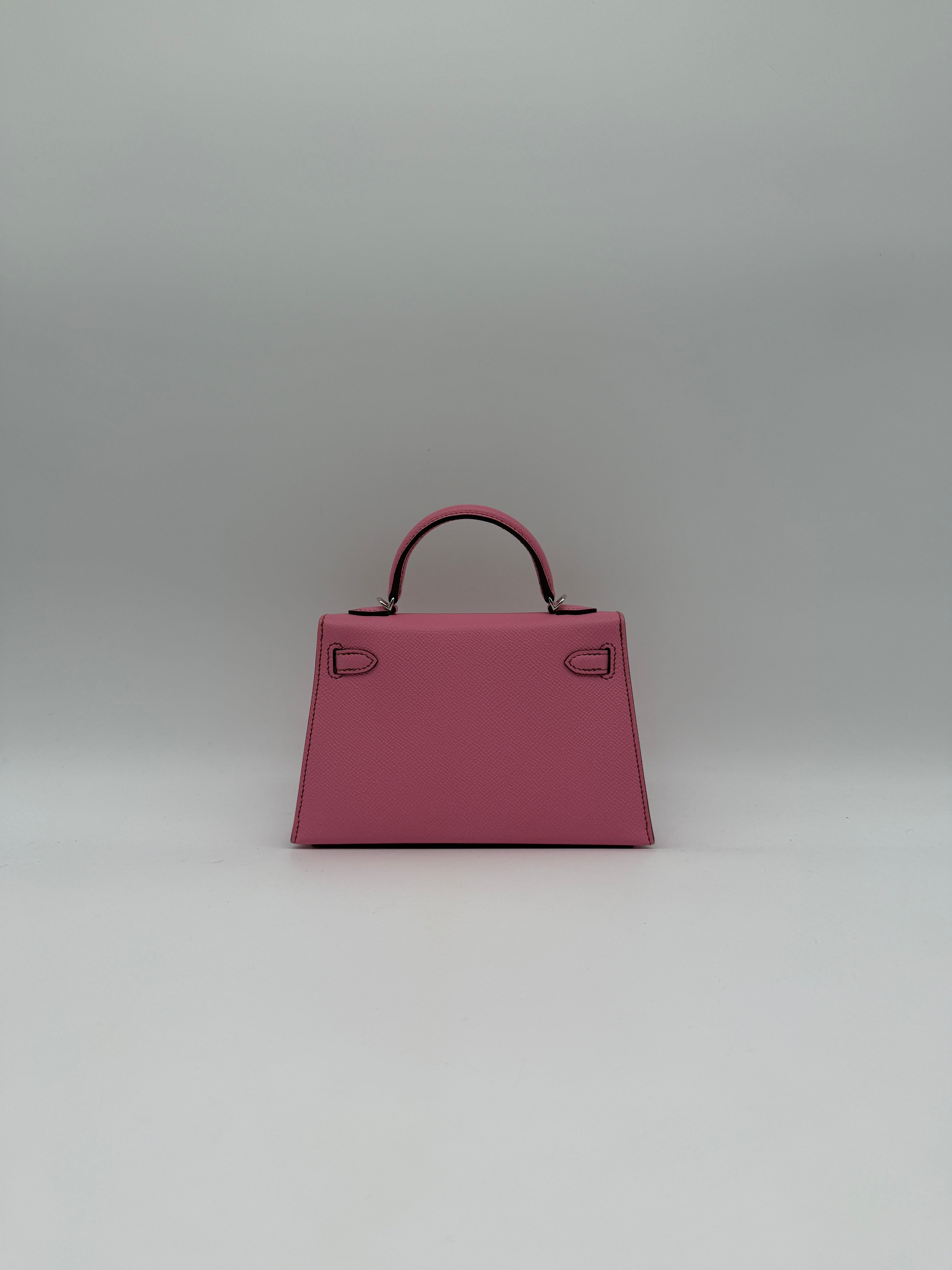 Hermès Mini Kelly Bubblegum Epsom Palladium Hardware