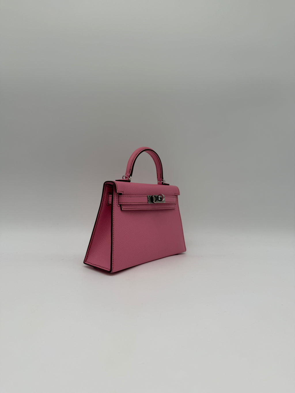 Hermès Mini Kelly Bubblegum Epsom Palladium Hardware