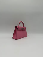 Hermès Mini Kelly Bubblegum Epsom Palladium Hardware
