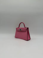 Hermès Mini Kelly Bubblegum Epsom Palladium Hardware