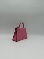 Hermès Mini Kelly Bubblegum Epsom Palladium Hardware