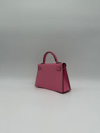 Hermès Mini Kelly Bubblegum Epsom Palladium Hardware