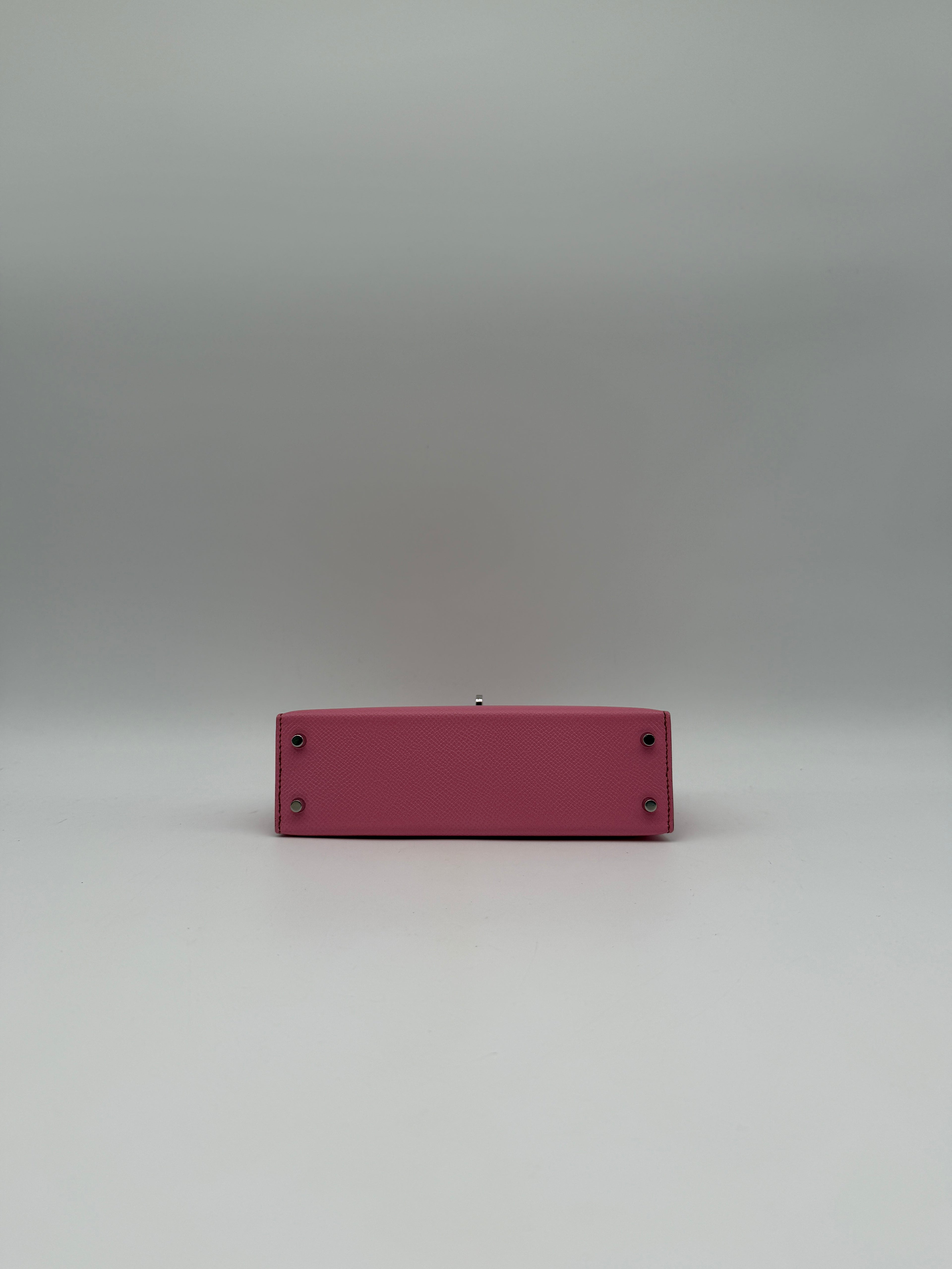 Hermès Mini Kelly Bubblegum Epsom Palladium Hardware