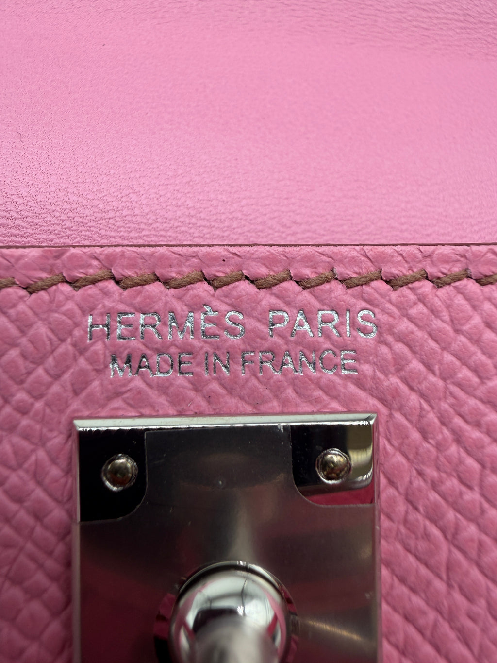Hermès Mini Kelly Bubblegum Epsom Palladium Hardware