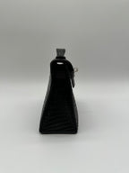 Hermès Kelly Pochette Black Matte Alligator Palladium Hardware