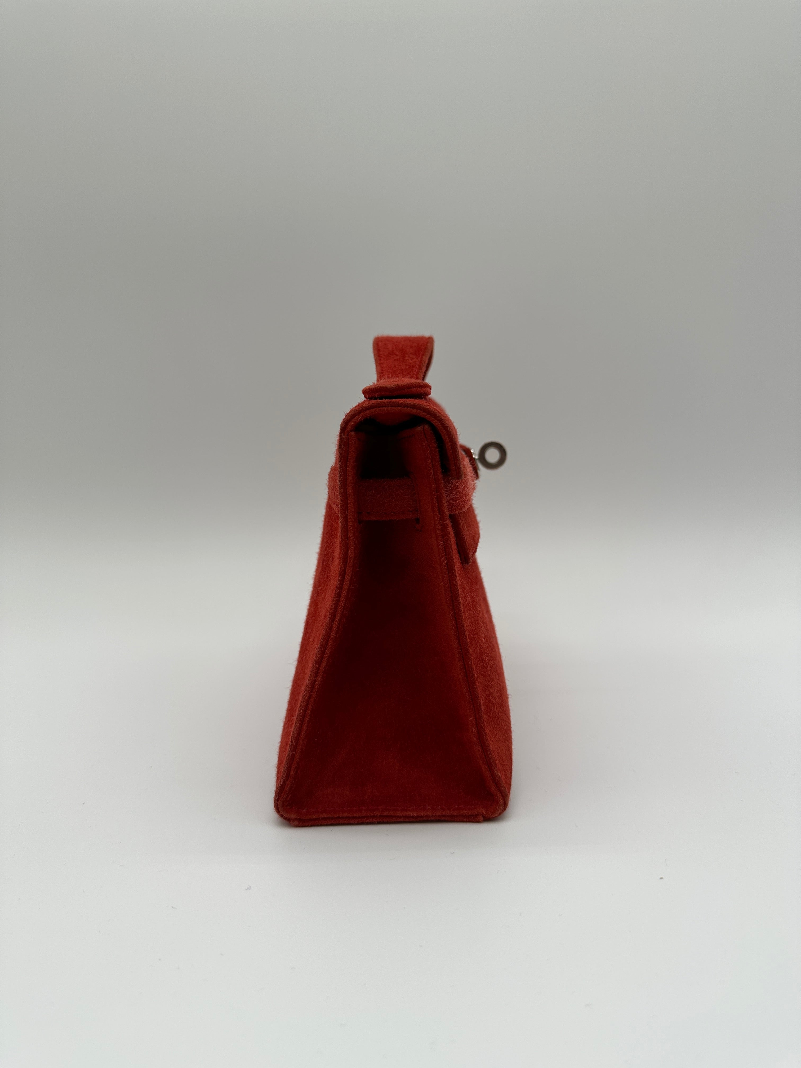 Hermès Kelly Pochette Rouge Casaque Doblis Palladium Hardware