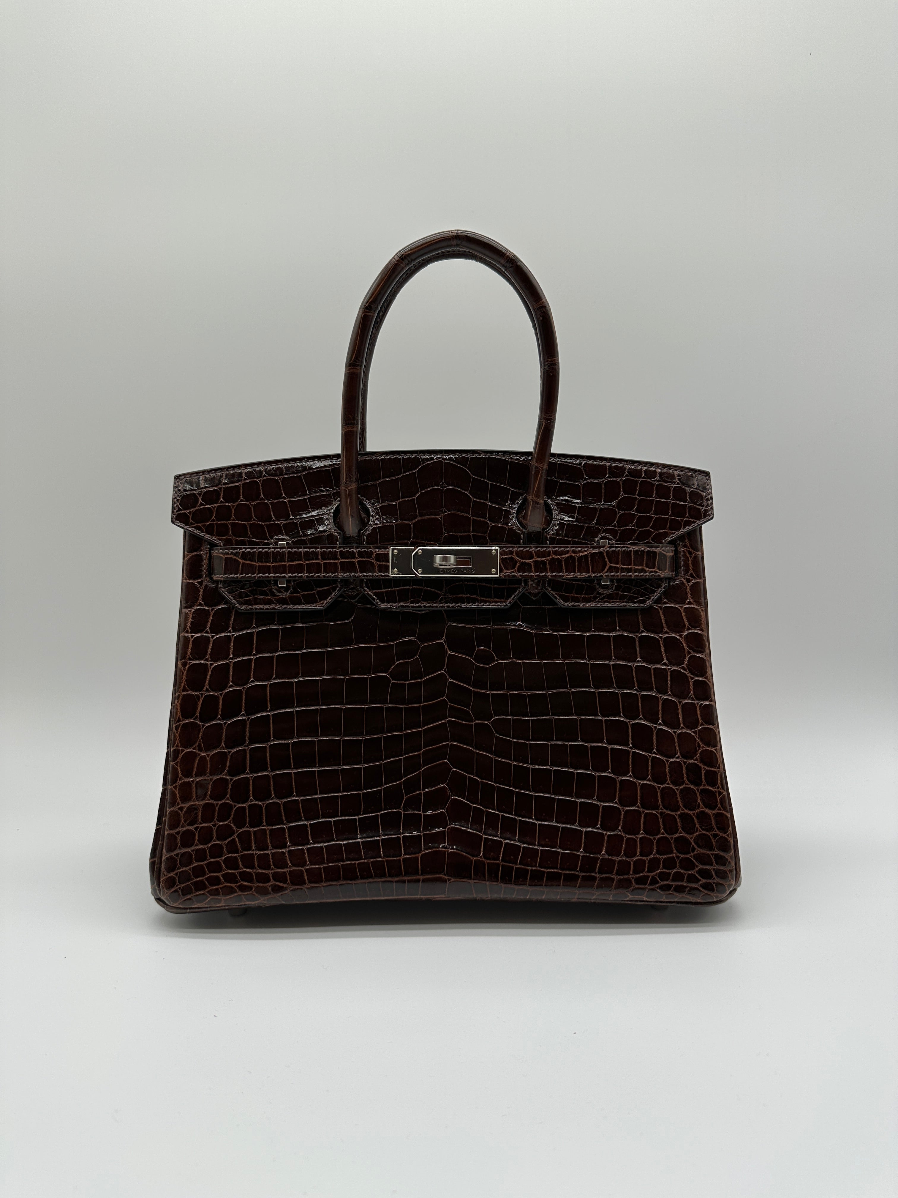 Hermès Birkin 30 Havana Shiny Niloticus Palladium Hardware