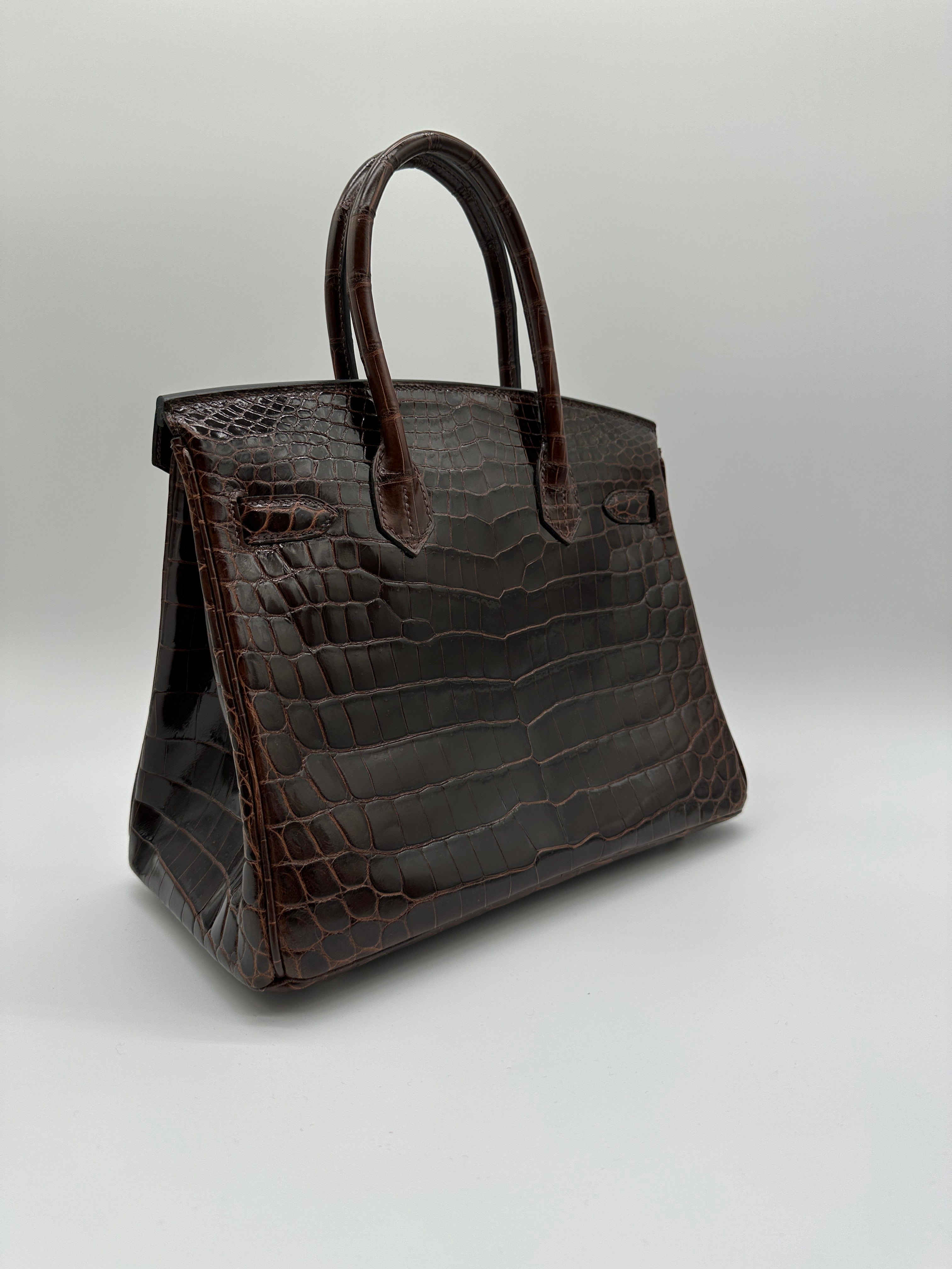 Hermès Birkin 30 Havana Shiny Niloticus Palladium Hardware