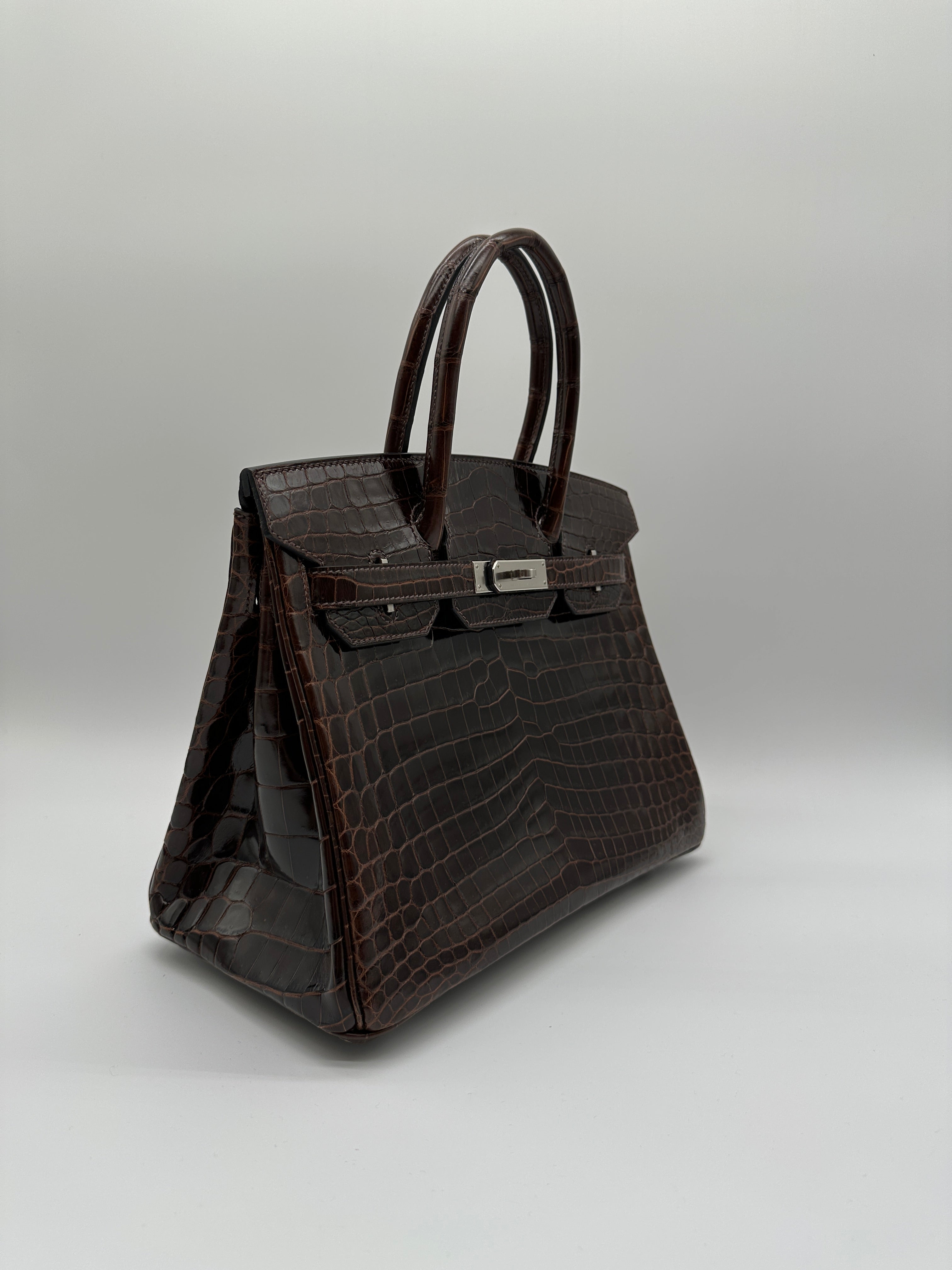 Hermès Birkin 30 Havana Shiny Niloticus Palladium Hardware