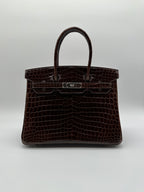 Hermès Birkin 30 Havana Shiny Niloticus Palladium Hardware