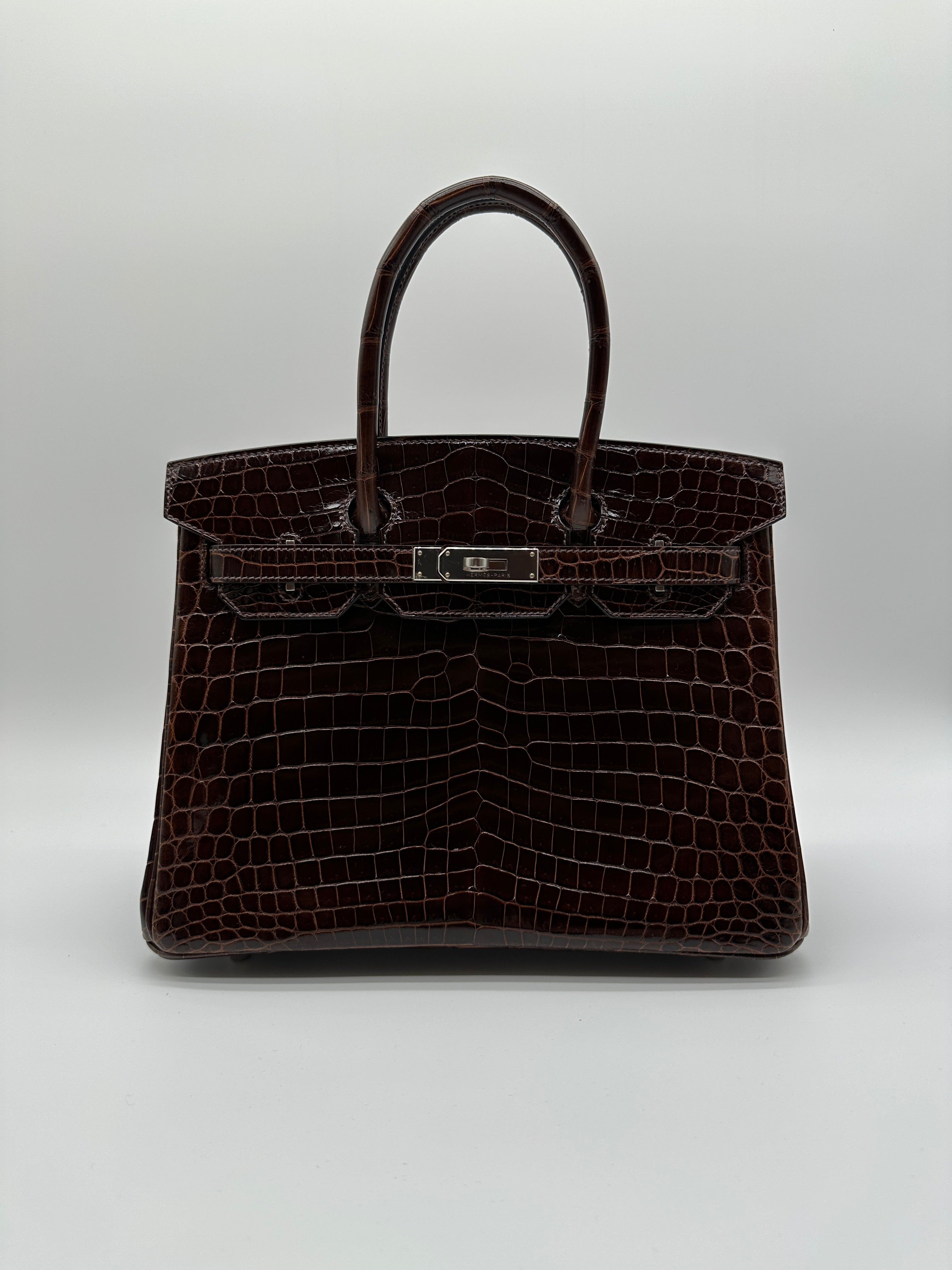 Hermès Birkin 30 Havana Shiny Niloticus Palladium Hardware