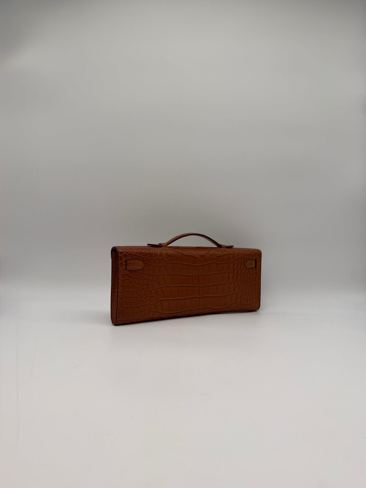 Hermès Kelly Cut Gold Matte Alligator Gold Hardware