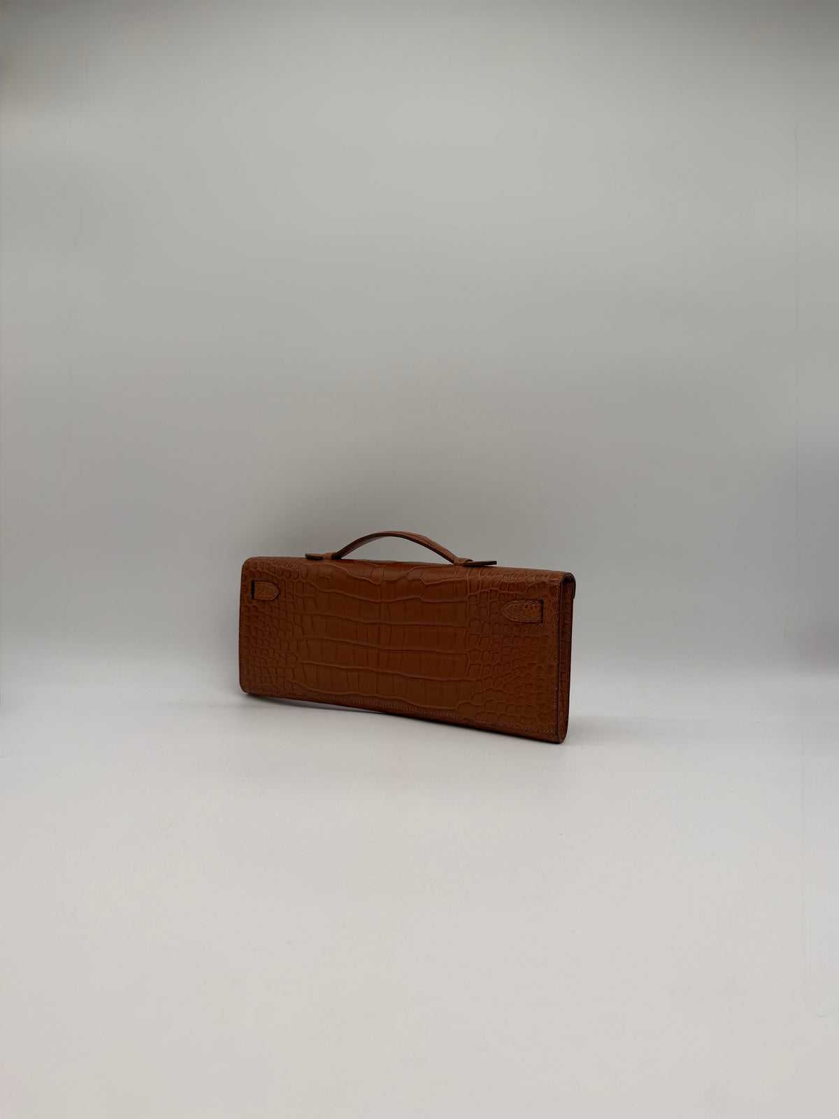 Hermès Kelly Cut Gold Matte Alligator Gold Hardware