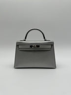 Hermès Mini Kelly Argent Chevre Palladium Hardware