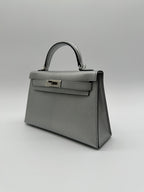 Hermès Mini Kelly Argent Chevre Palladium Hardware