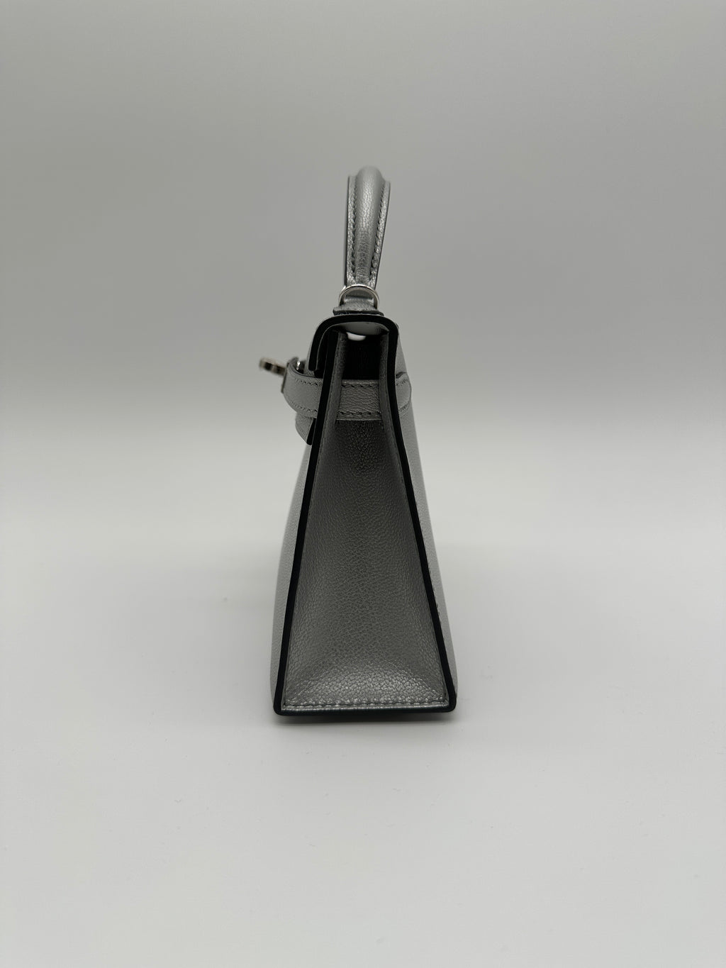 Hermès Mini Kelly Argent Chevre Palladium Hardware