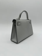 Hermès Mini Kelly Argent Chevre Palladium Hardware