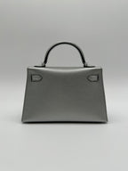 Hermès Mini Kelly Argent Chevre Palladium Hardware