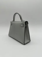 Hermès Mini Kelly Argent Chevre Palladium Hardware