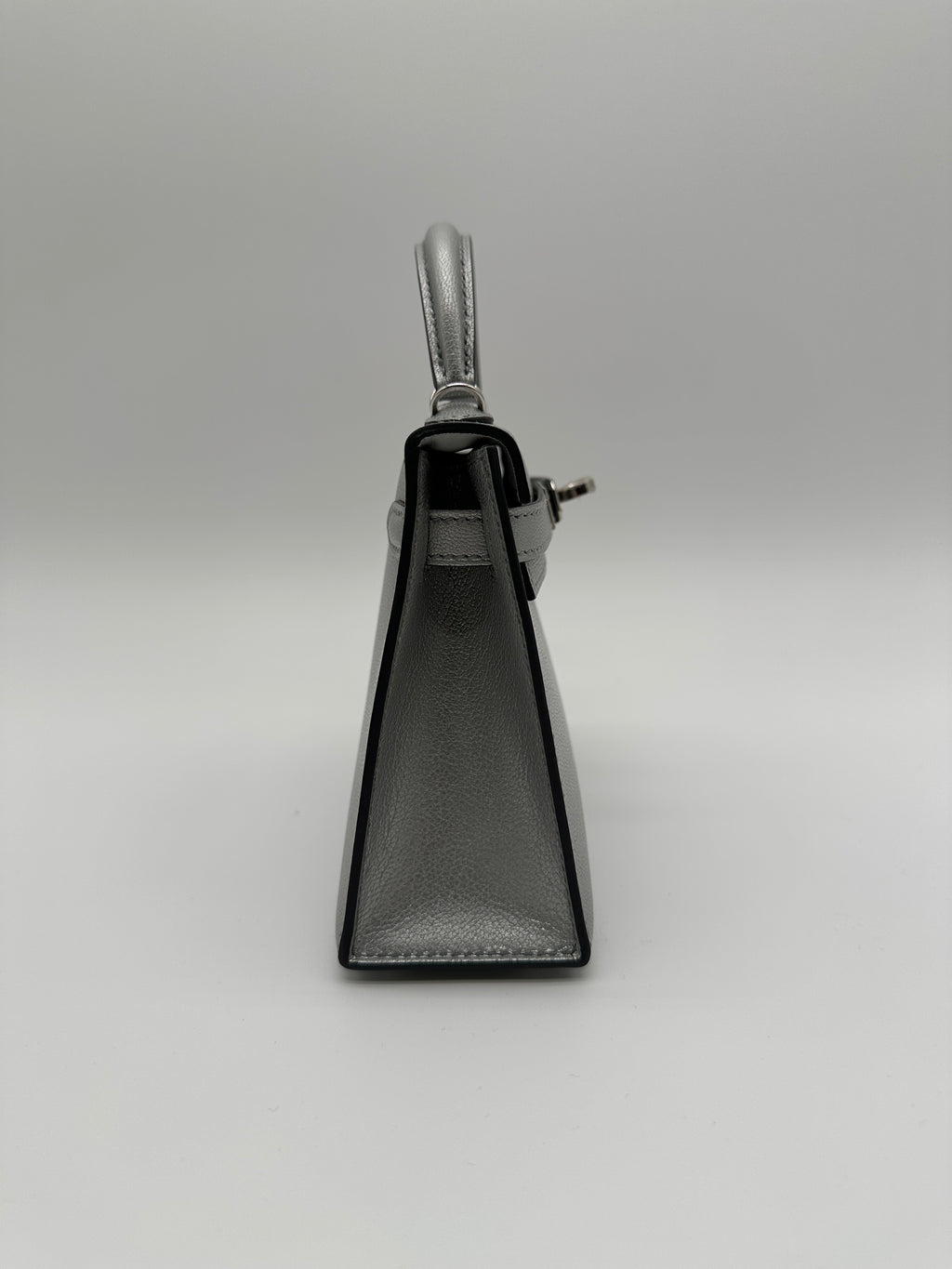 Hermès Mini Kelly Argent Chevre Palladium Hardware