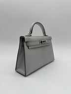 Hermès Mini Kelly Argent Chevre Palladium Hardware