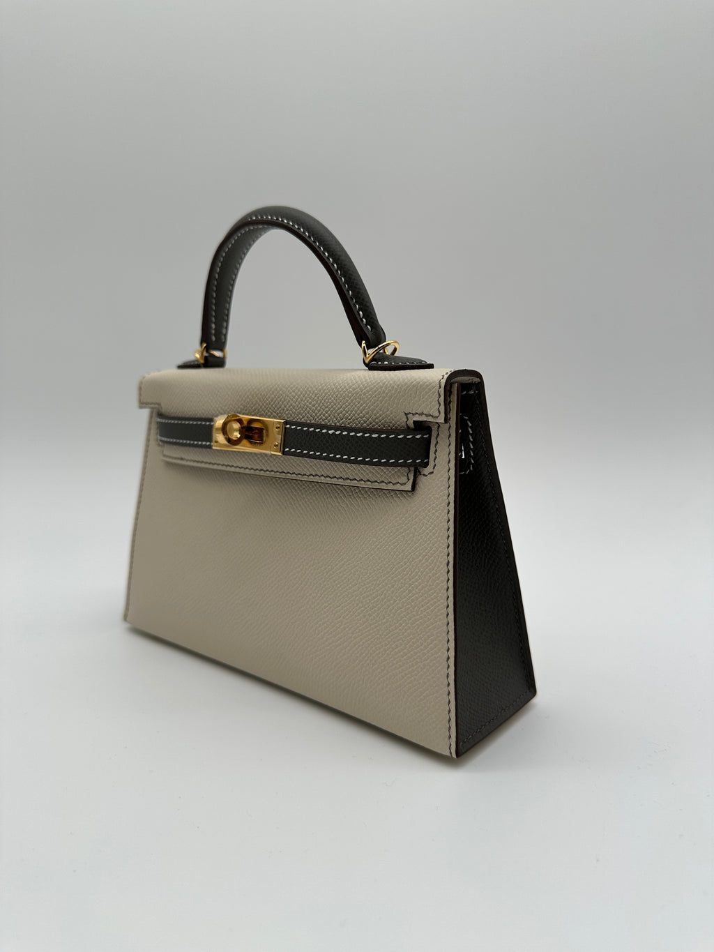 Hermès Mini Kelly HSS Craie/Gris Meyer Epsom Gold Hardware