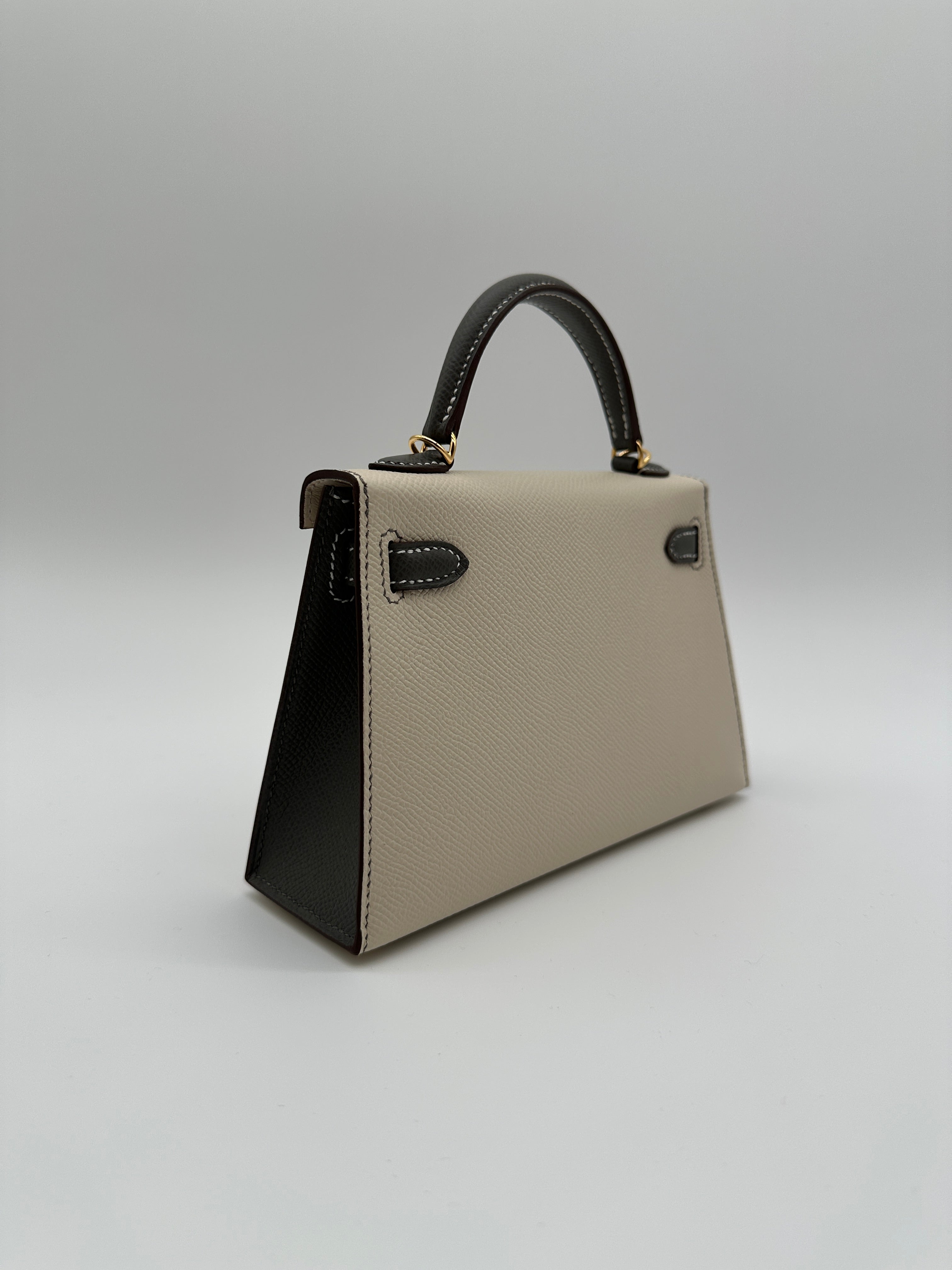 Hermès Mini Kelly HSS Craie/Gris Meyer Epsom Gold Hardware