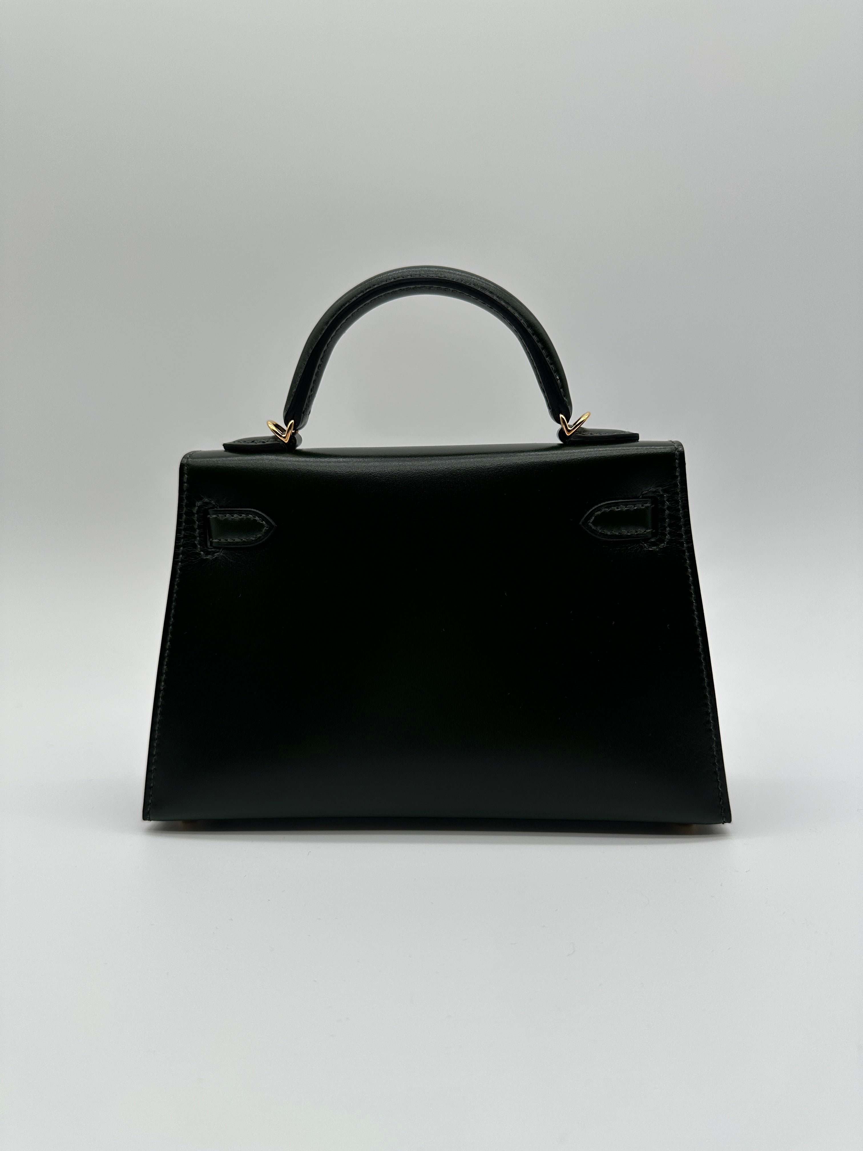 Hermès Mini Kelly Vert Fonce Box Leather Gold Hardware