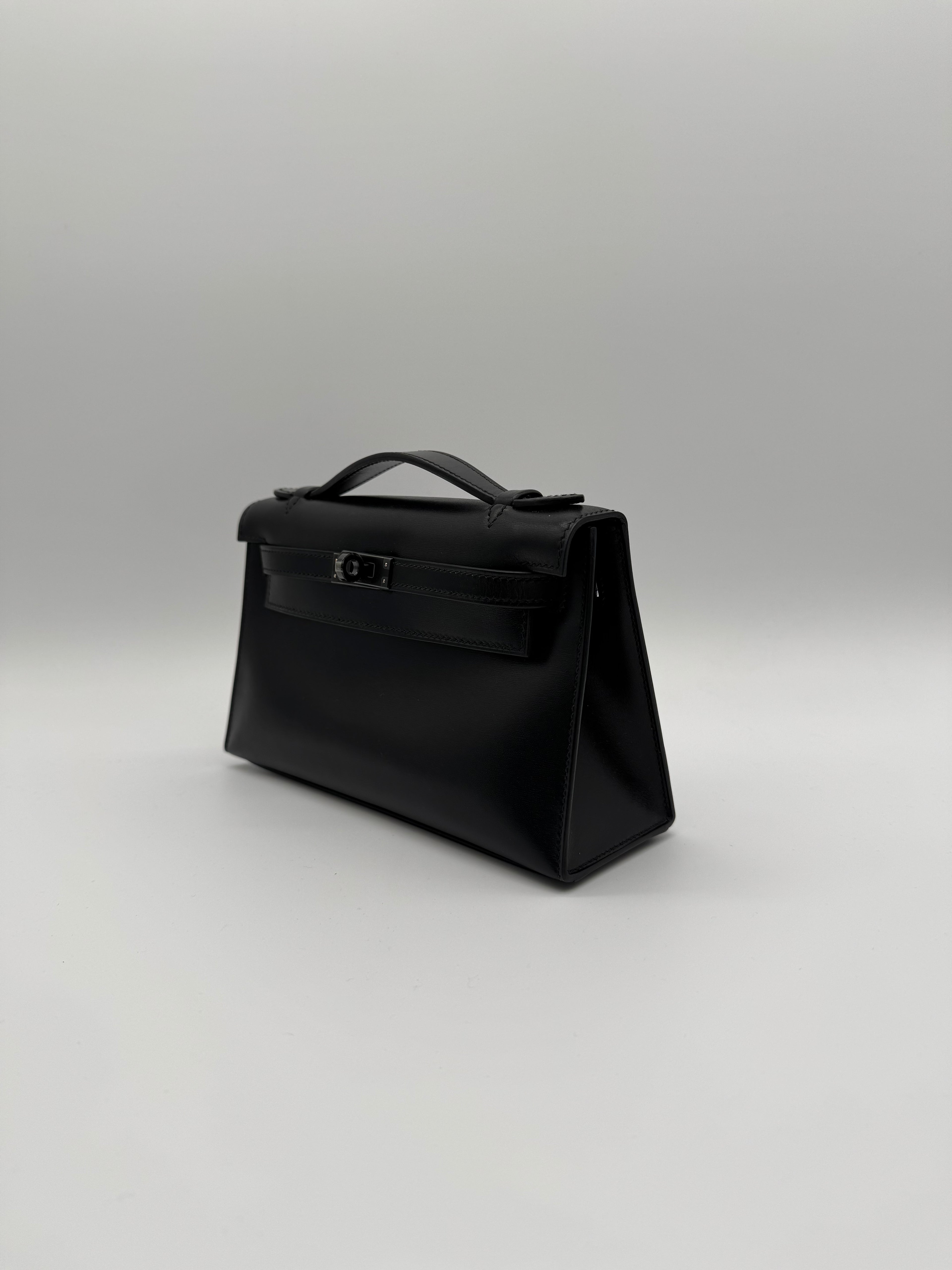 Hermès Kelly Pochette So Black Box Leather