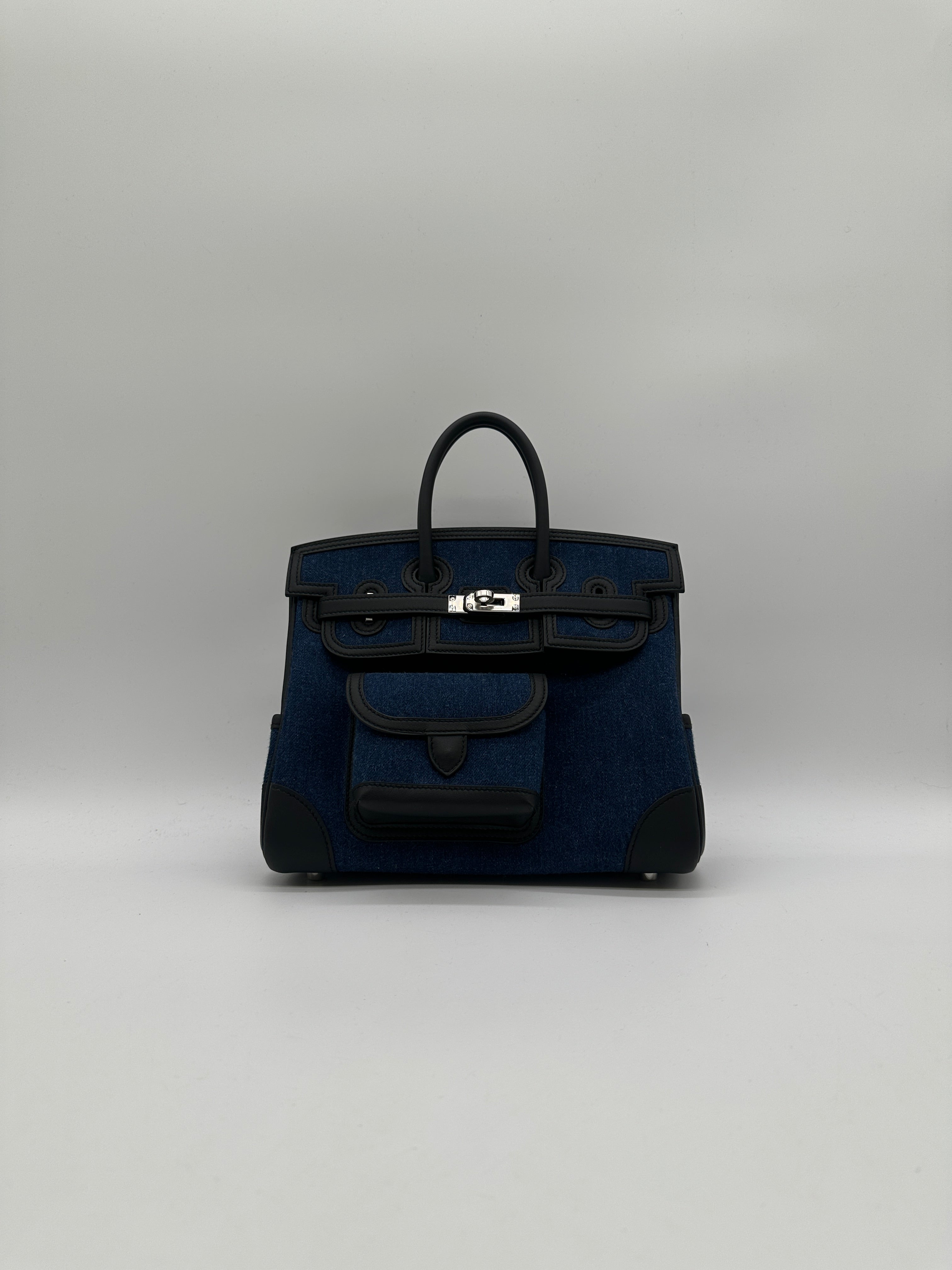 Hermès Birkin 25 Cargo Denim Palladium Hardware