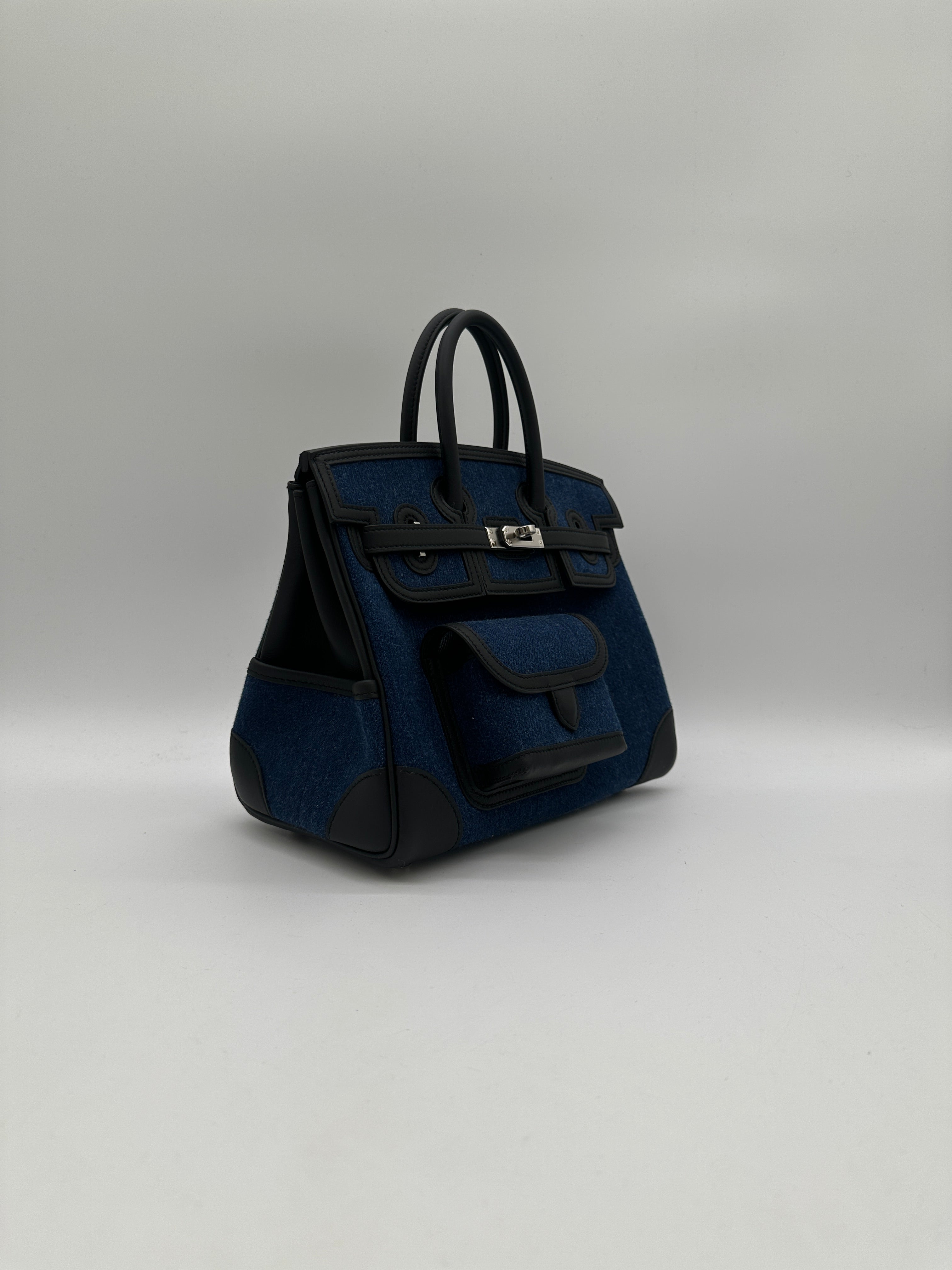 Hermès Birkin 25 Cargo Denim Palladium Hardware